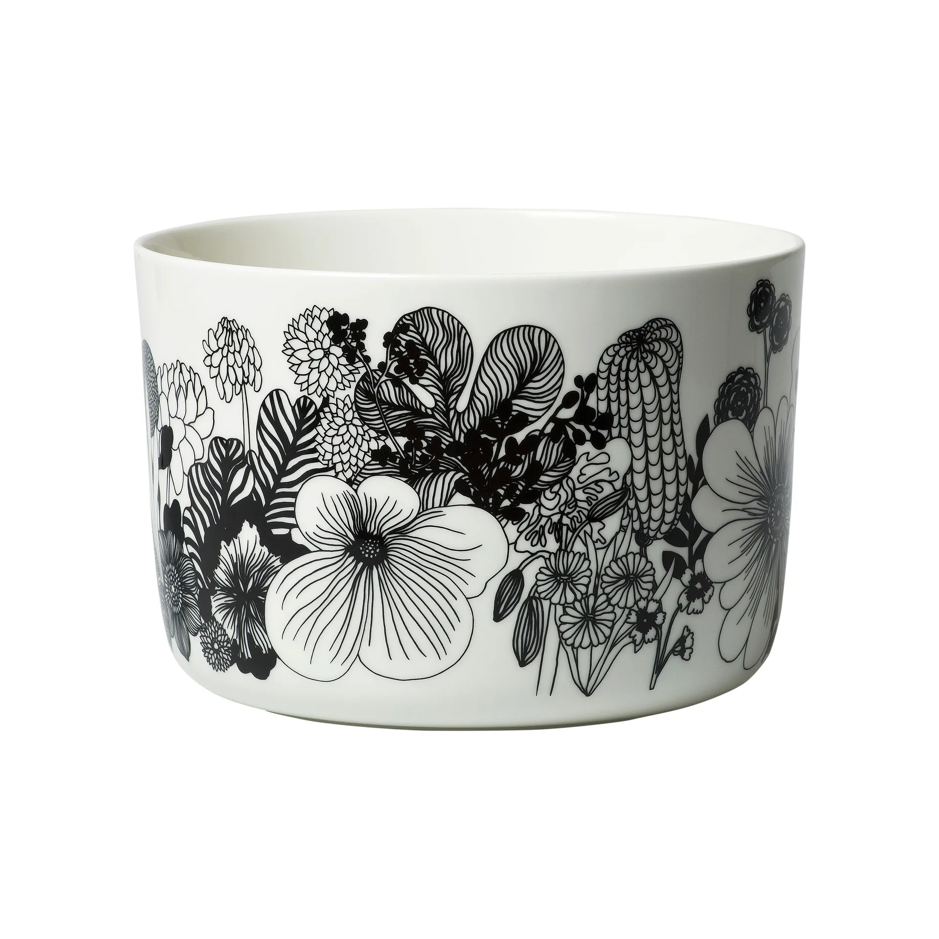 Oiva Siirtolapuutarha serving bowl 3.4 L, White-black Marimekko