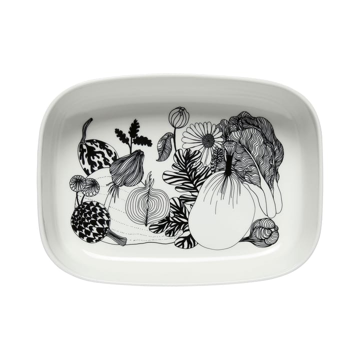 Oiva Siirtolapuutarha serving bowl - White-black - Marimekko