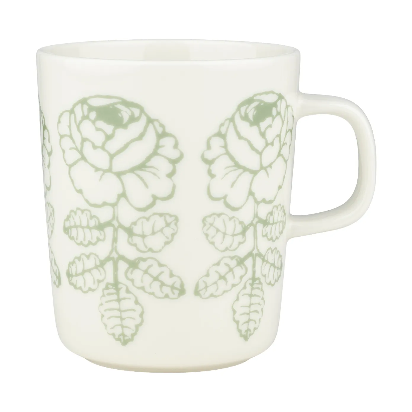 Oiva Vihkiruusu mug, White, sage, 25 cl Marimekko