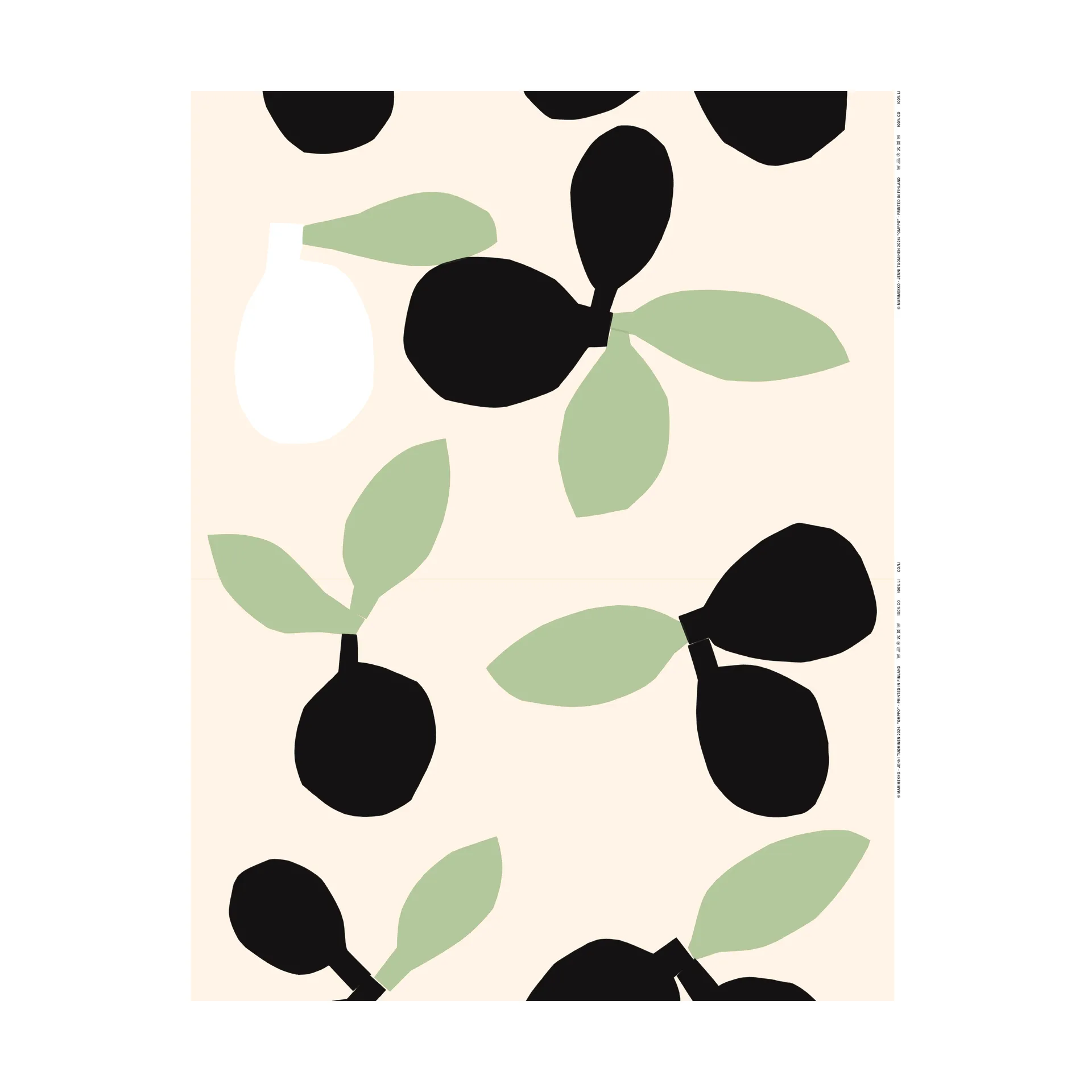 Omppo fabric, Green, cotton Marimekko