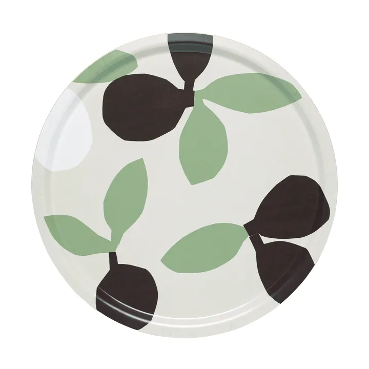 Omppo tray - Linen, sage, black brown, white, 46 cm - Marimekko