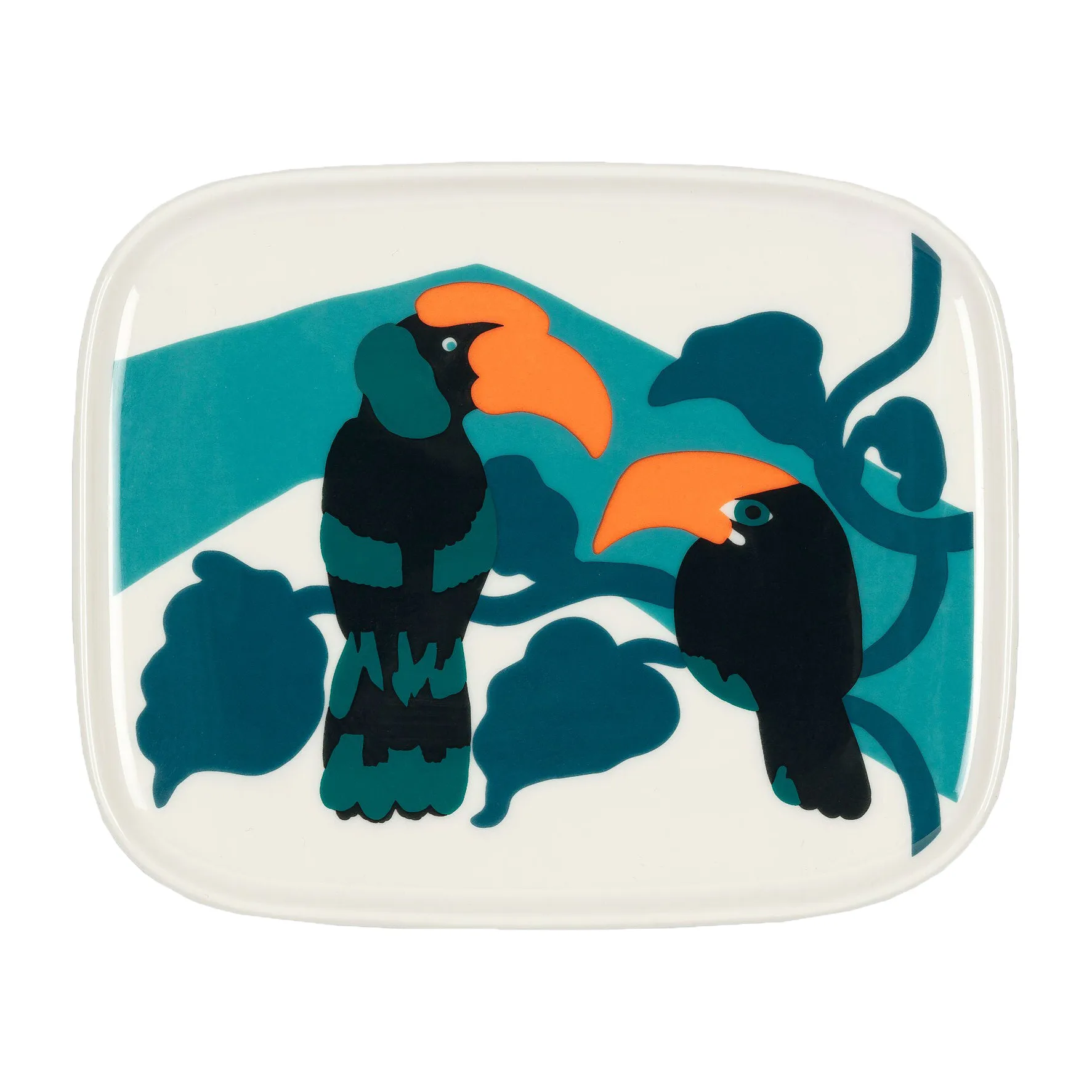 Pepe saucer 12x15 cm, White-turquoise-orange Marimekko