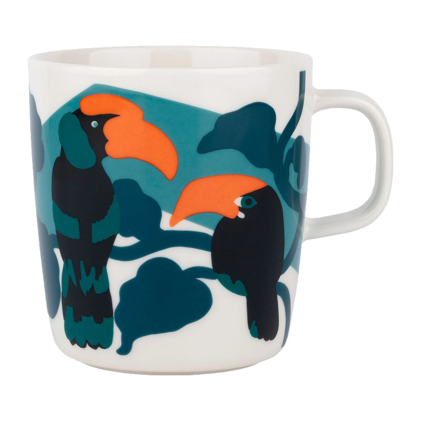 Pepe tea mug 4 dl, White-turquoise-orange Marimekko