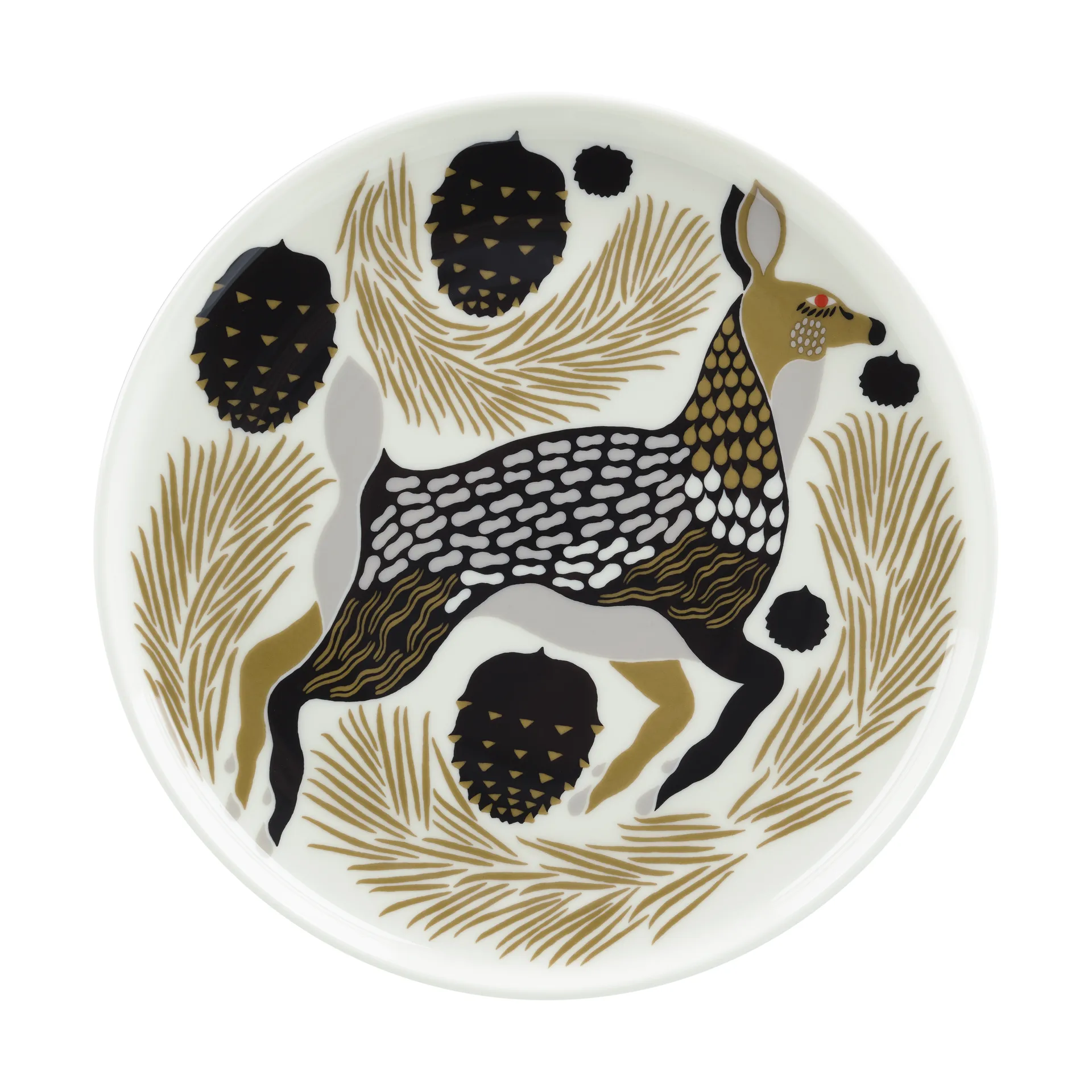 Peura plate Ø20 cm, White-coal-mud-light grey Marimekko