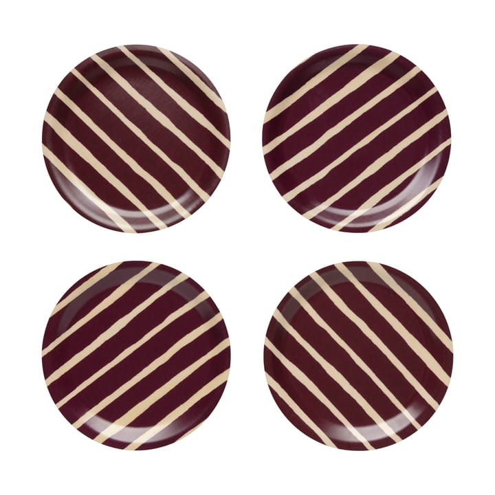 Piccolo coaster Ø9 cm 4-pack - Burgundy - Marimekko