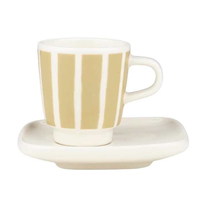 Piccolo espresso cup with saucer - White-sand, 5 cl - Marimekko