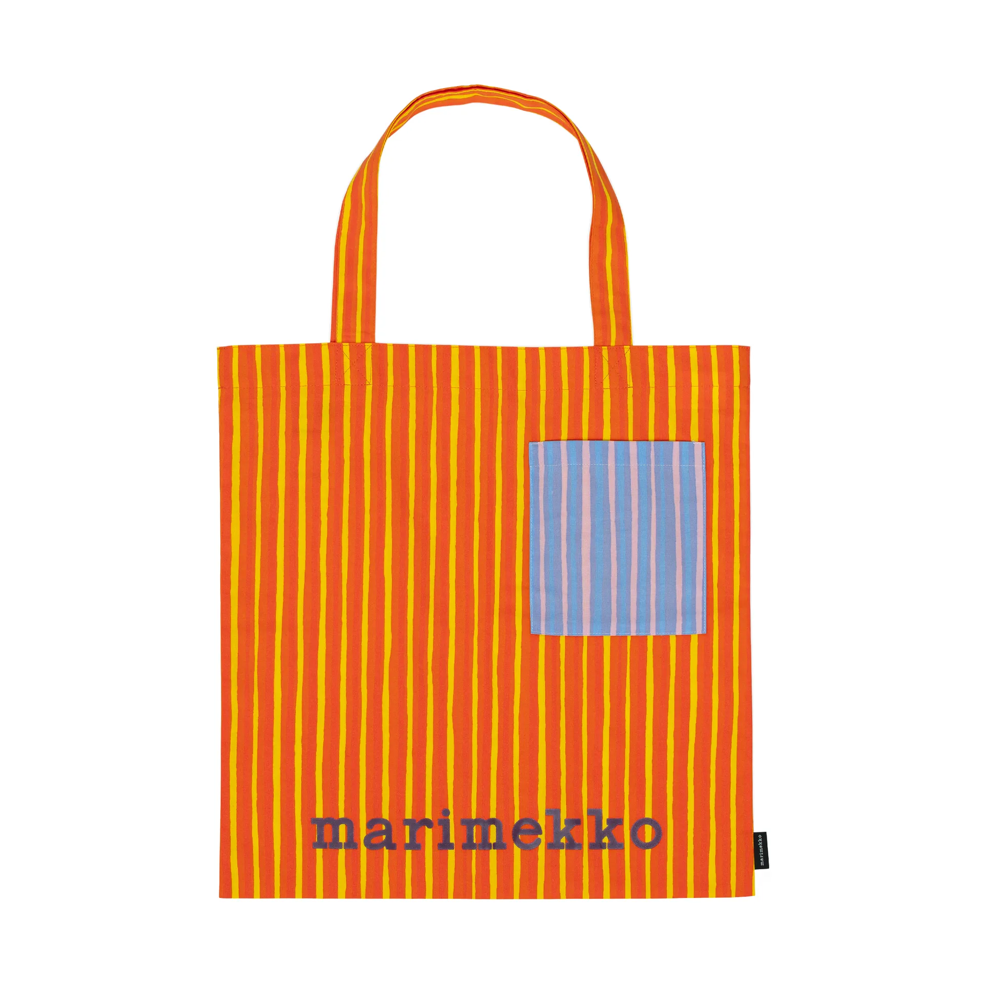 Piccolo fabric bag, Orange, with pocket, 43x44 Marimekko