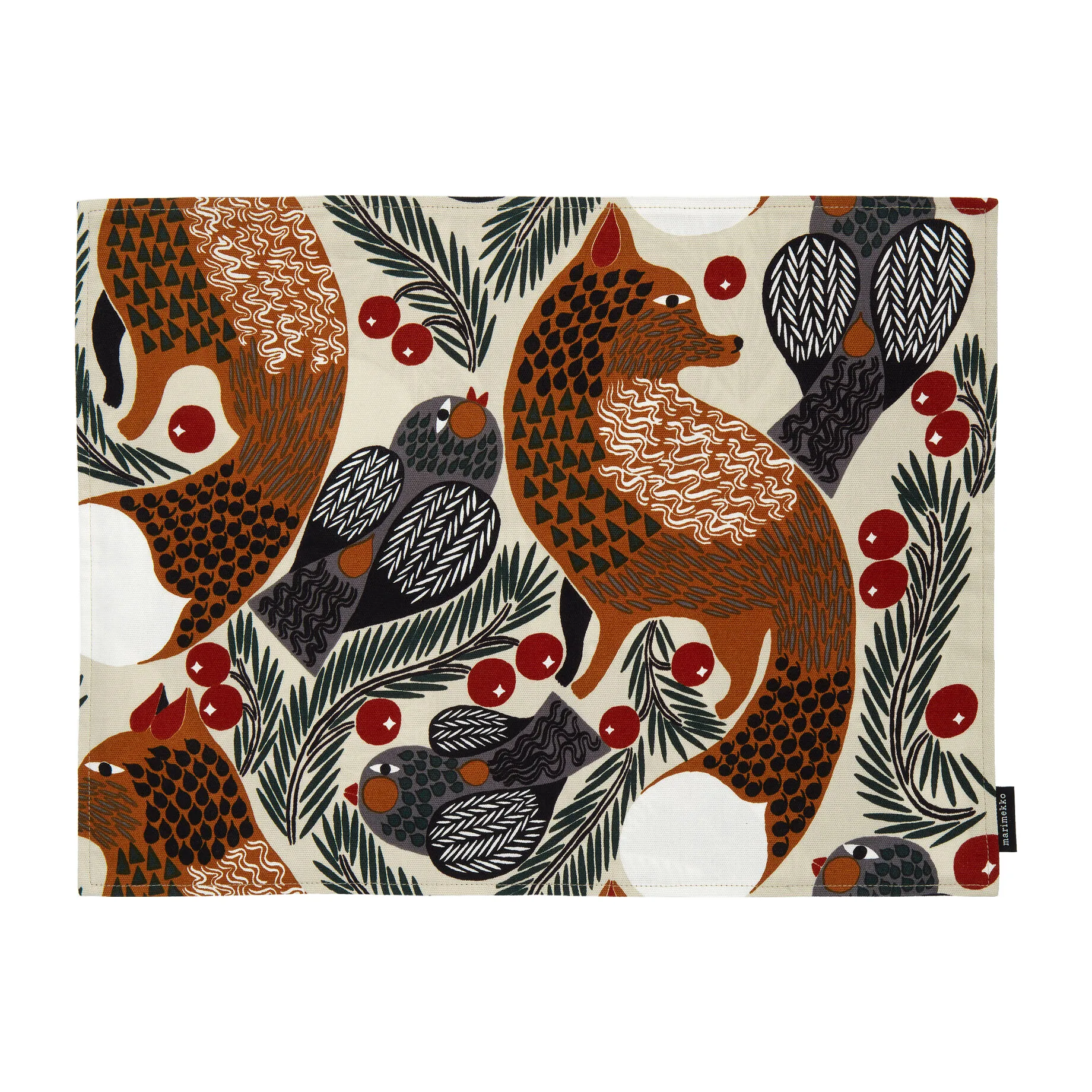 Pieni Ketunmarja placemat 31x42 cm, Beige-brown-grey Marimekko