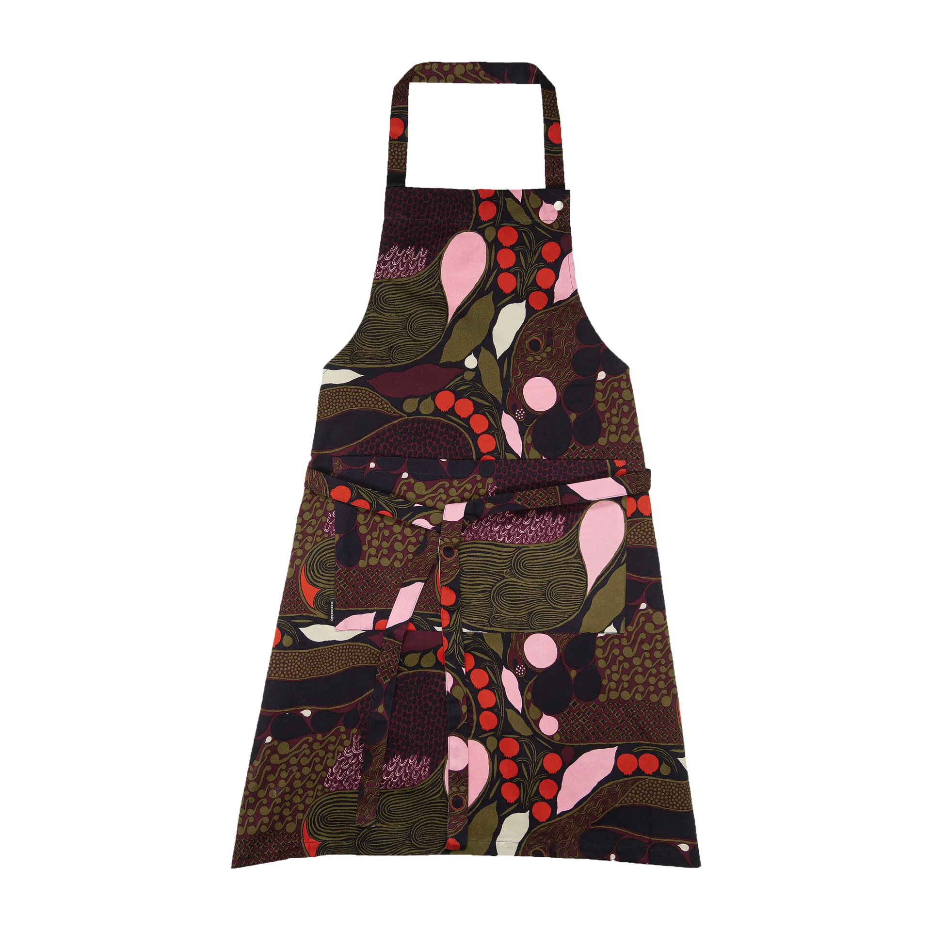Pieni Rusakko apron, Pink-brown Marimekko