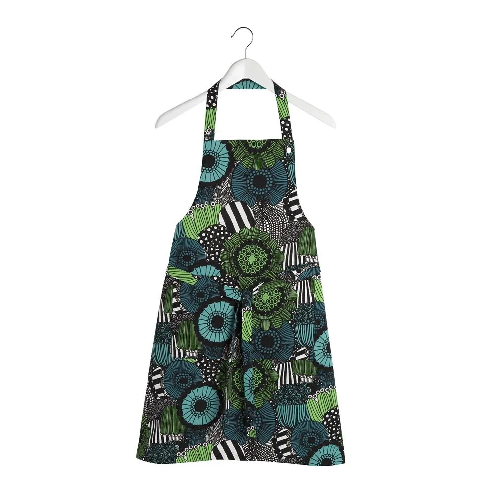 Pieni Siirtolapuutarha apron, blue-green (Finland 100 years) Marimekko