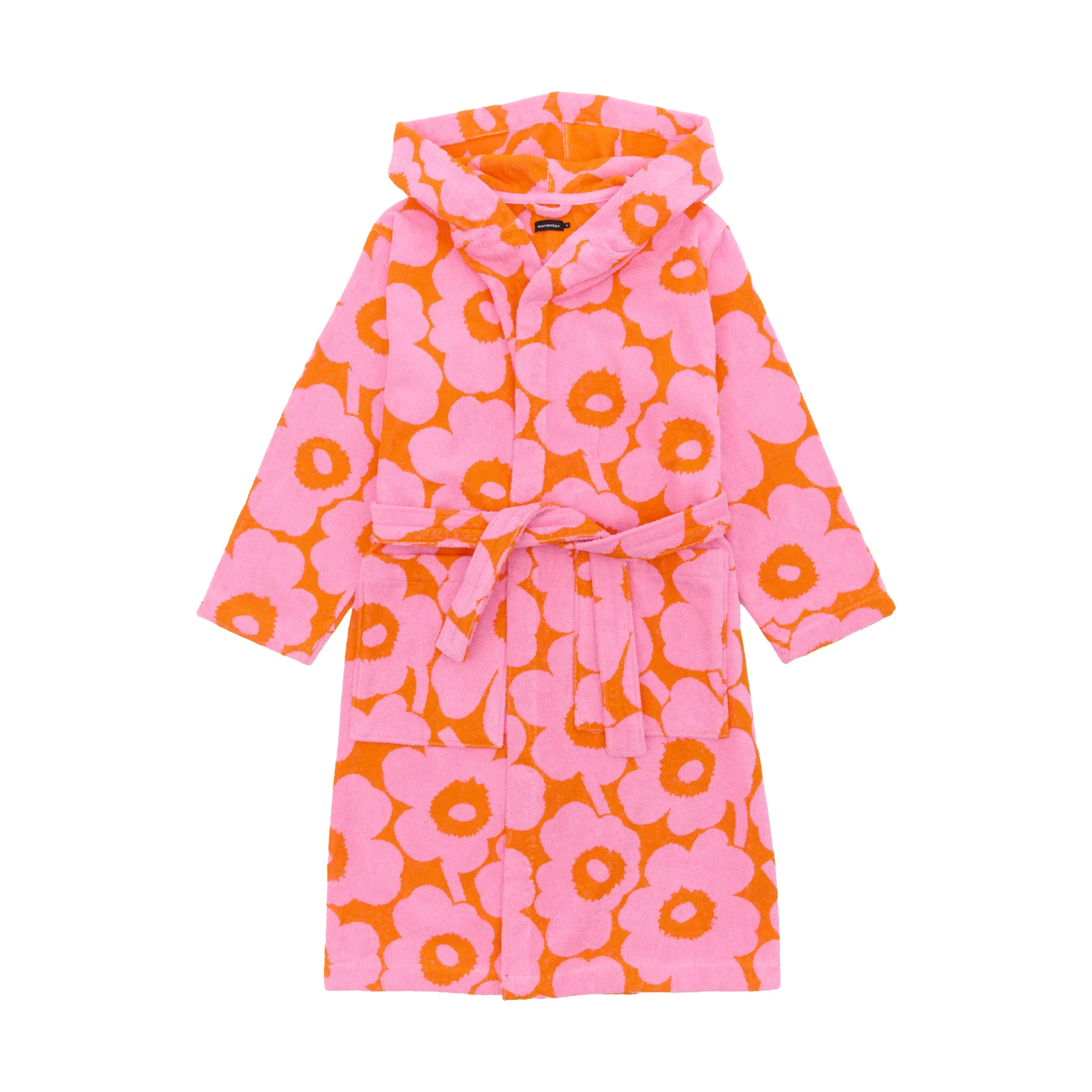 Pieni Unikko bathrobe XL, Orange-pink Marimekko