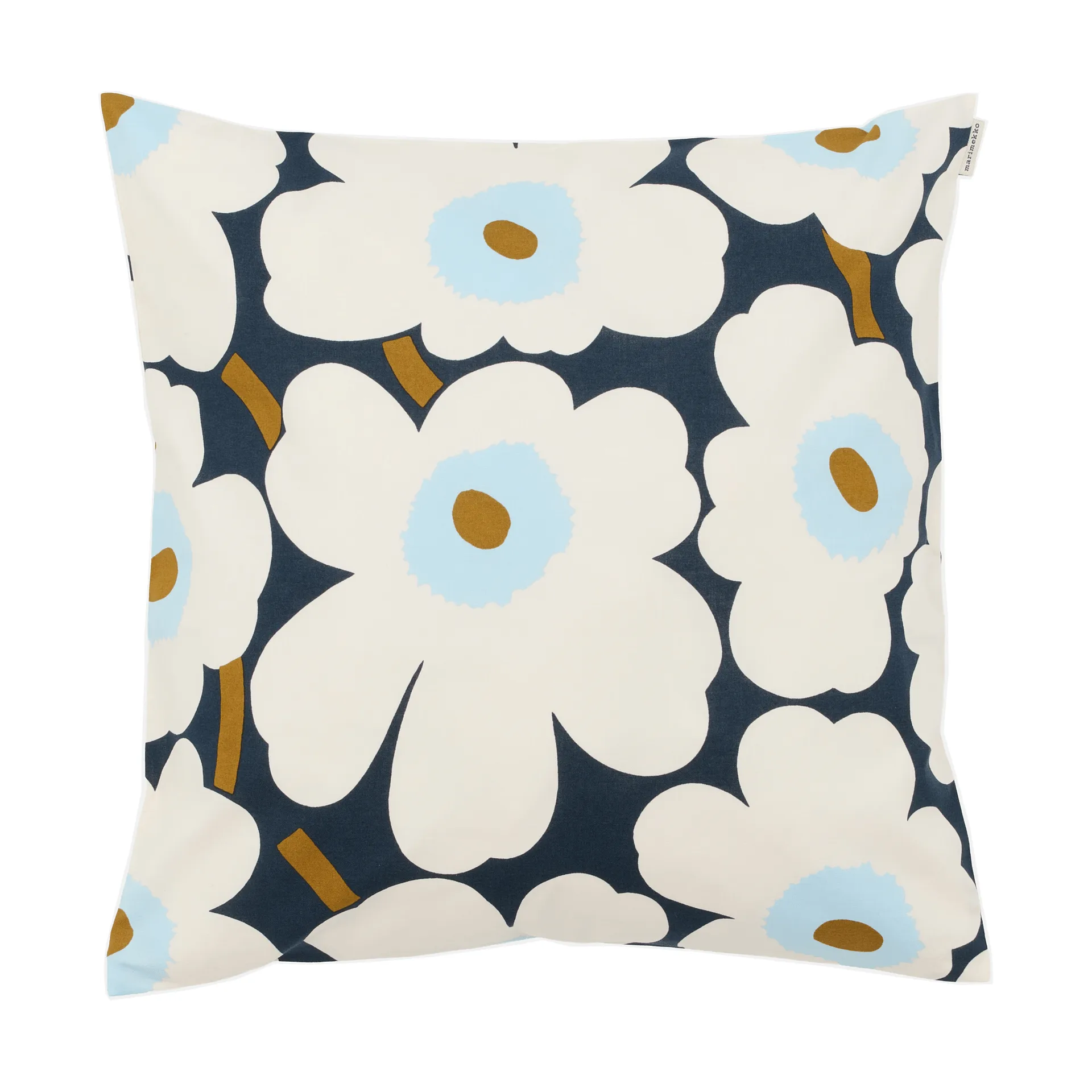 Pieni Unikko cushion cover 50x50 cm, Blueberry-white-cold blue Marimekko