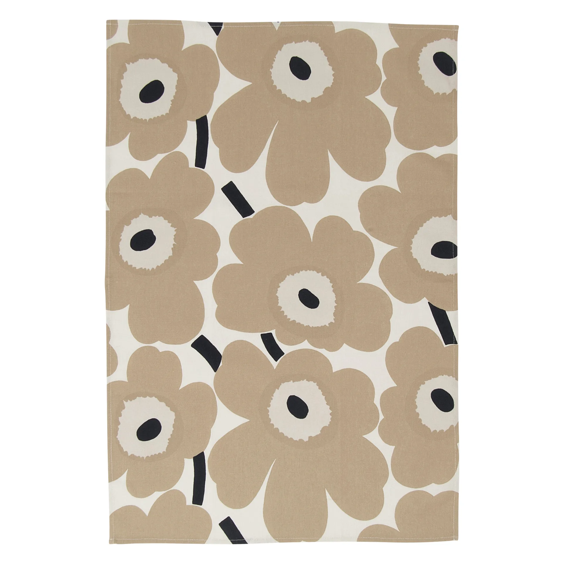 Pieni Unikko tea towel 2-pack, Off white-beige-blue Marimekko