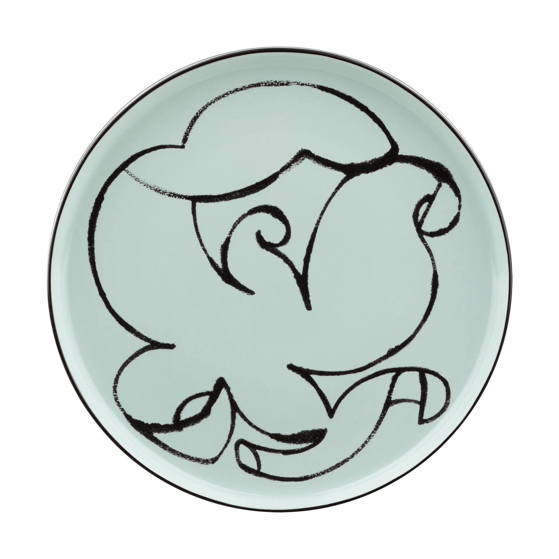 Pistilla plate Ø20 cm, Mint-black Marimekko