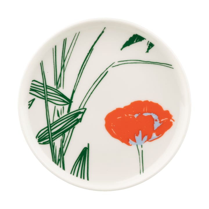 Puutarhakutsut plate Ø13.5 cm - White-green-orange - Marimekko