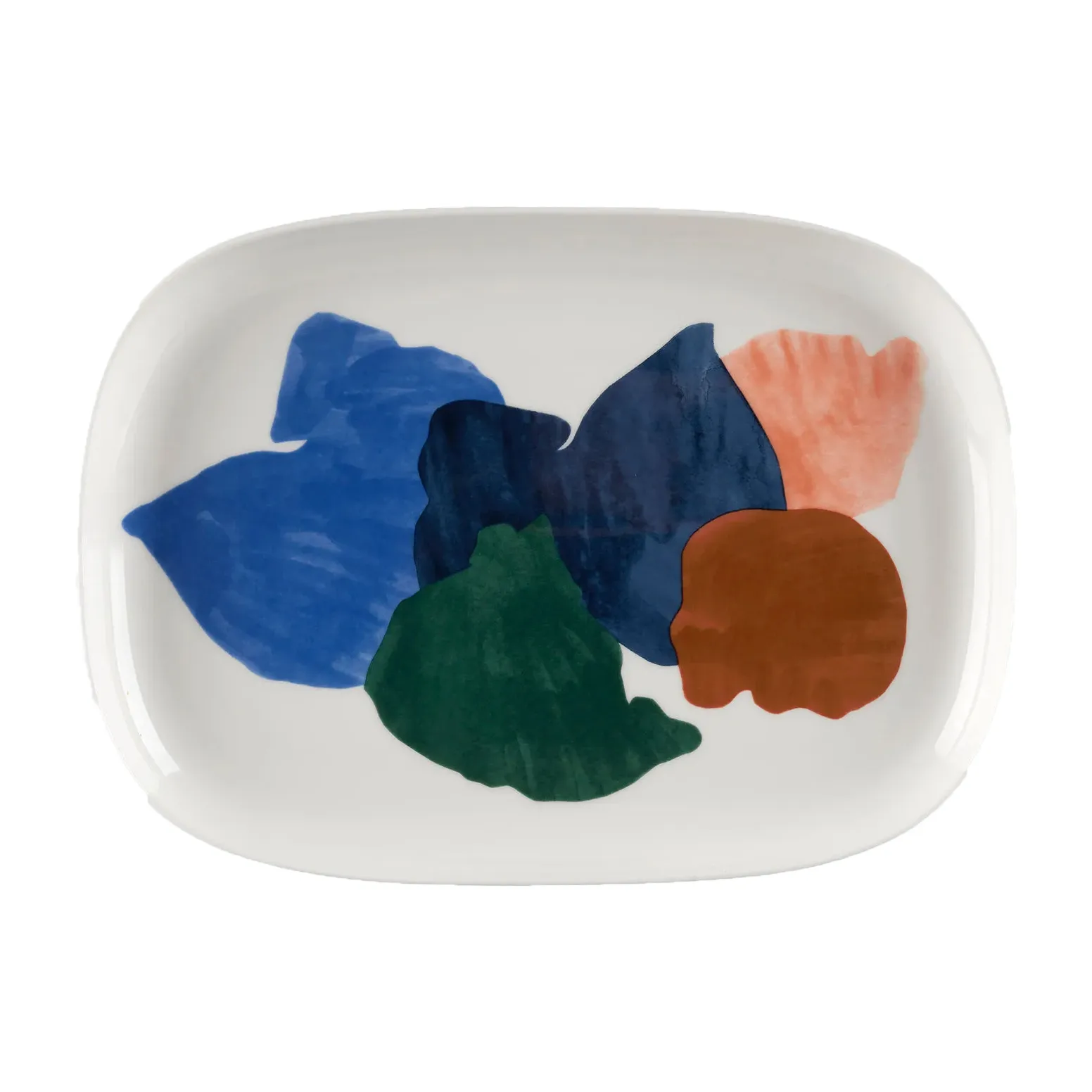 Pyykkipäivä serving dish 23x32 cm, White-blue-green Marimekko