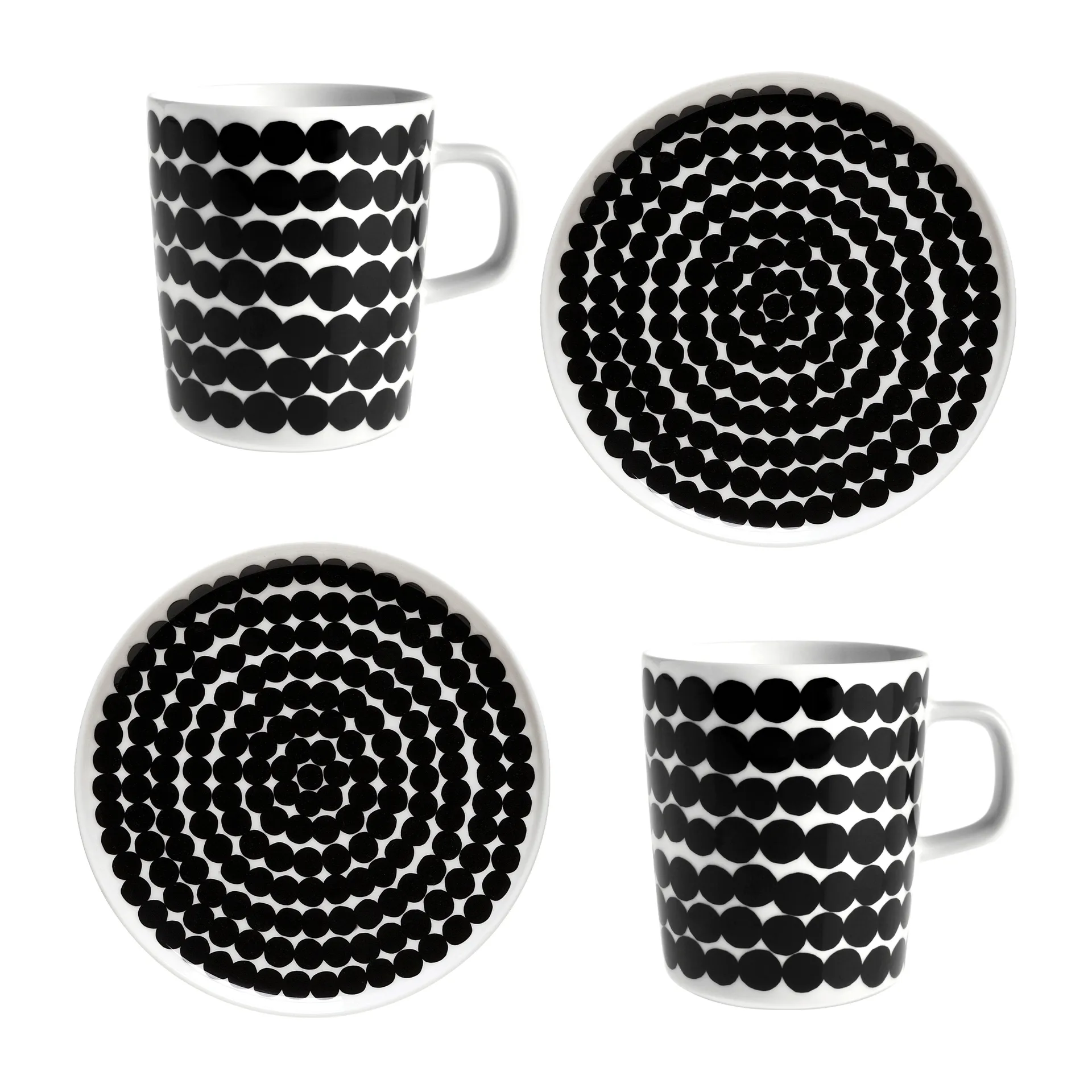 Räsymatto breakfast set, White-black Marimekko