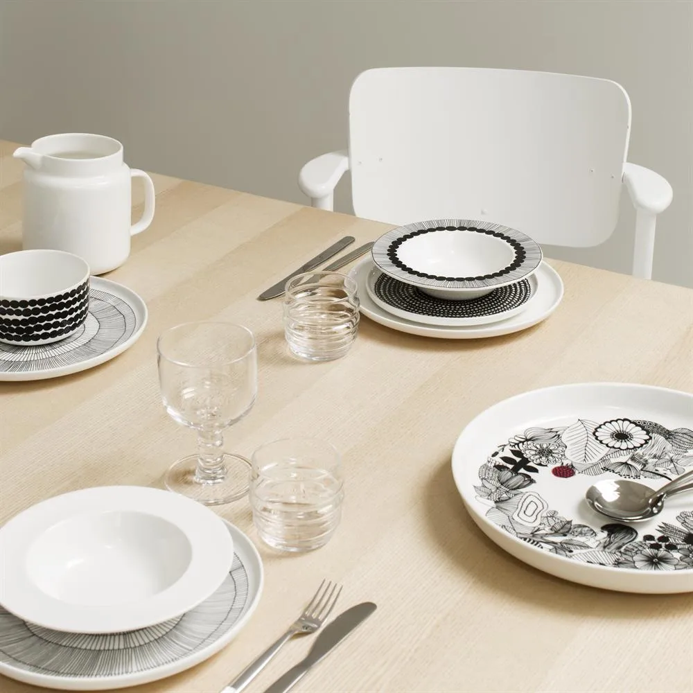 Räsymatto plate 20 cm 6-pack black small dots,  Marimekko