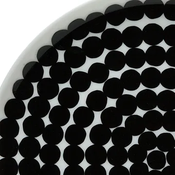 Räsymatto plate 20 cm, 6-pack black-white - Marimekko