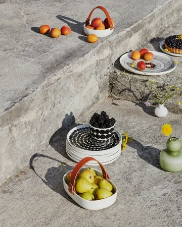 Räsymatto plate 20 cm, 6-pack black-white - Marimekko