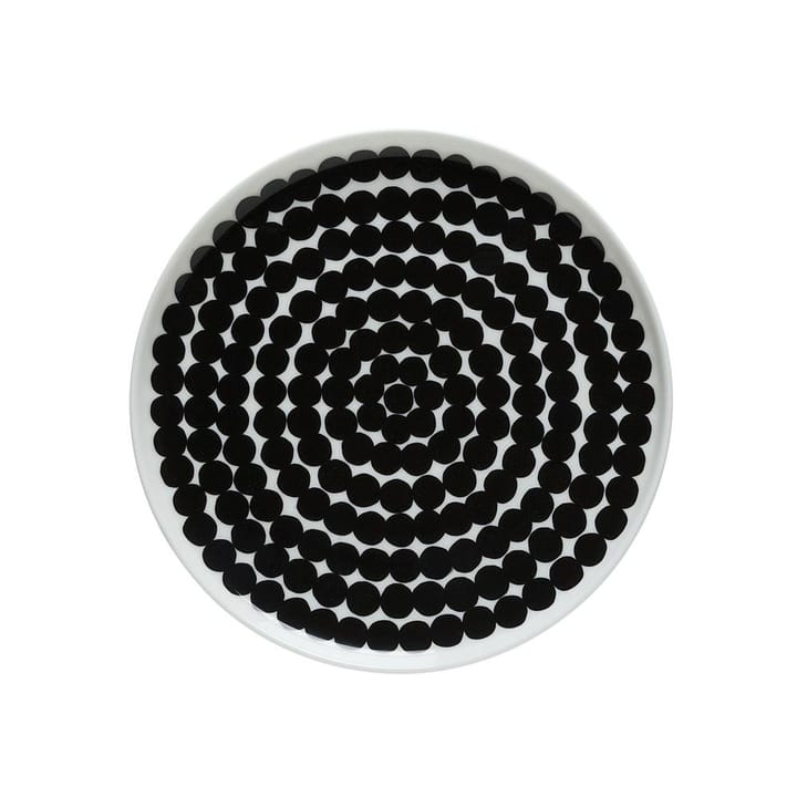 Räsymatto plate Ø 20 cm, black-white Marimekko