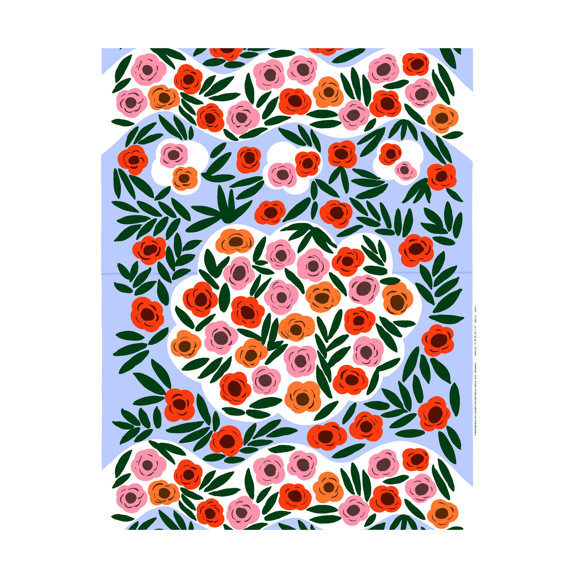 Ruukku fabric, Blue, multi Marimekko