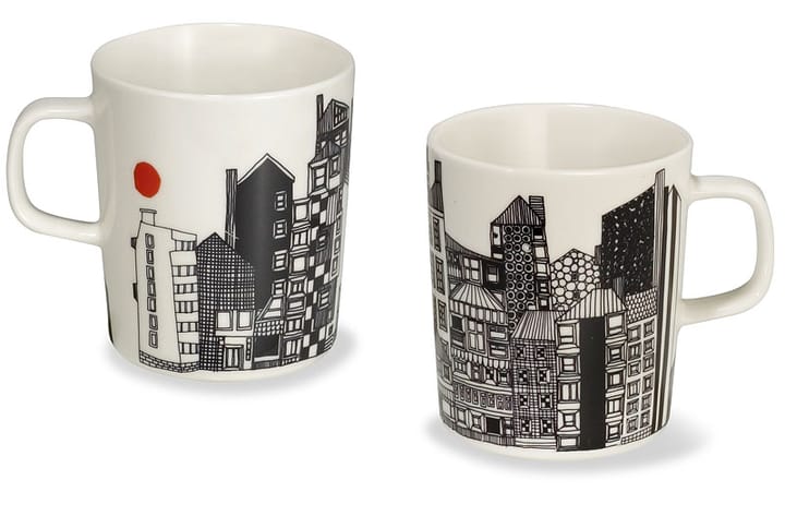 Siirtolapuutarha mug 2,5 dl, black-orange Marimekko