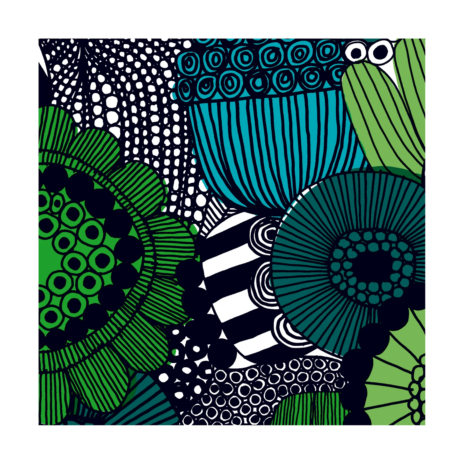 Siirtolapuutarha napkin 33x33 cm 20-pack, Blue-Green Marimekko