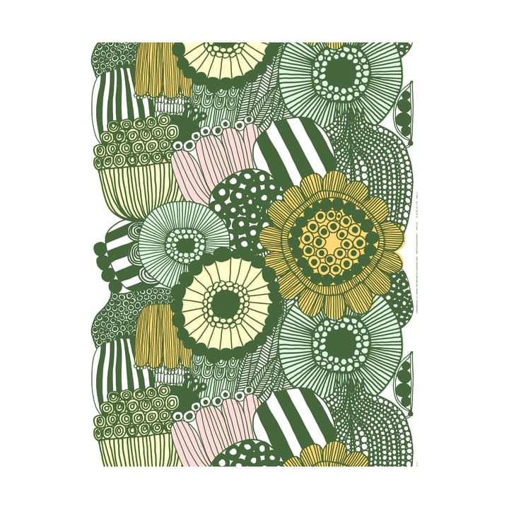 Siirtolapuutarha oilcloth - White-green-light yellow-orange - Marimekko