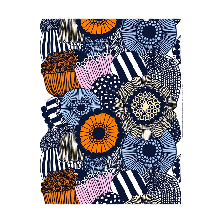 Siirtolapuutarha oilcloth - White-yellow-orange-light blue - Marimekko
