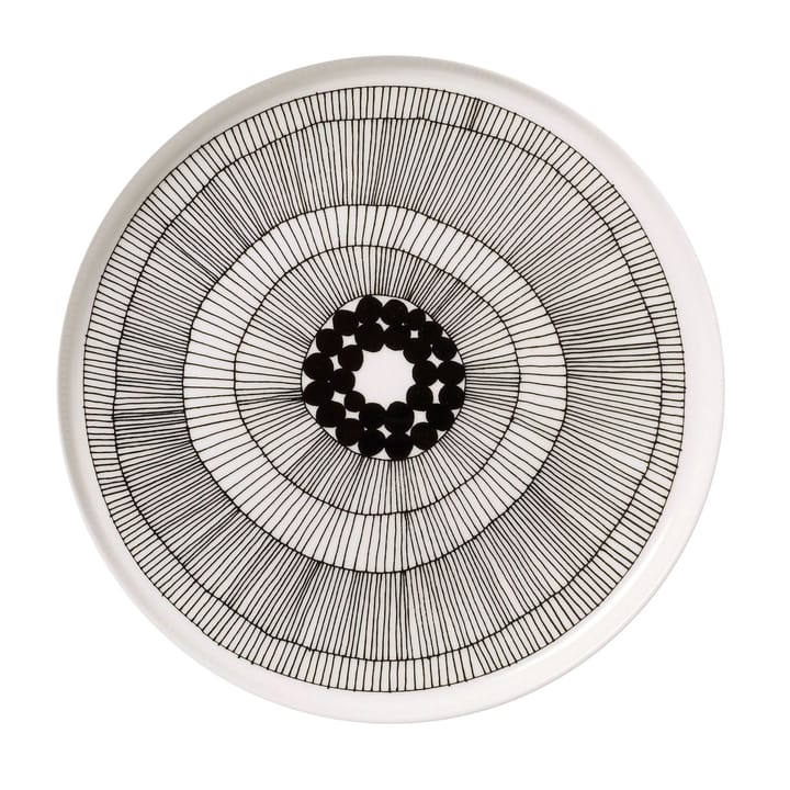 Siirtolapuutarha plate Ø 25 cm, black-white Marimekko