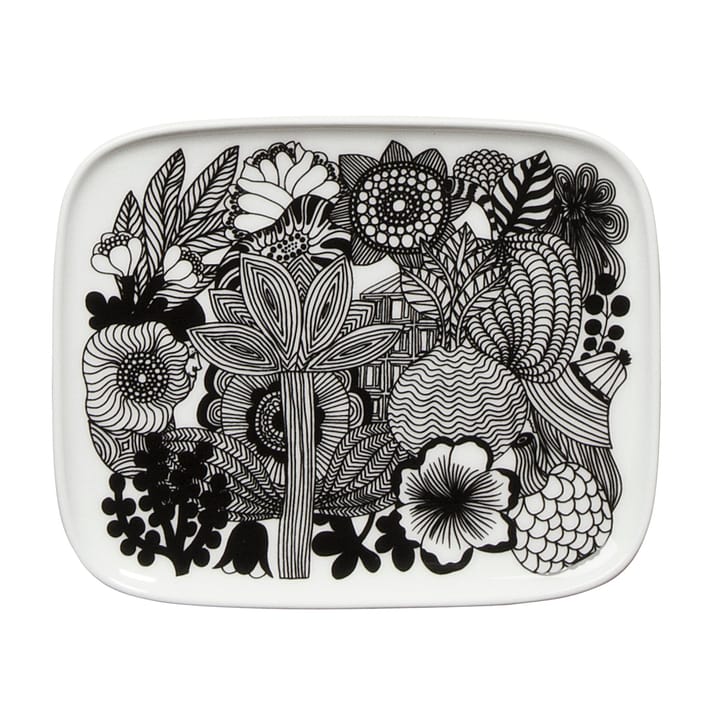 Siirtolapuutarha saucer 15x12 cm - black-white (Finland 100 years) - Marimekko