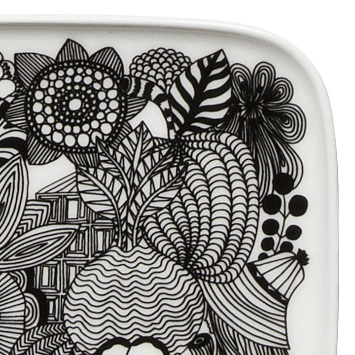 Siirtolapuutarha saucer 15x12 cm, black-white (Finland 100 years) Marimekko