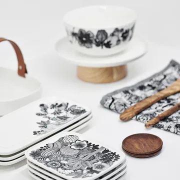 Siirtolapuutarha saucer 24.5x12 cm - black and white - Marimekko