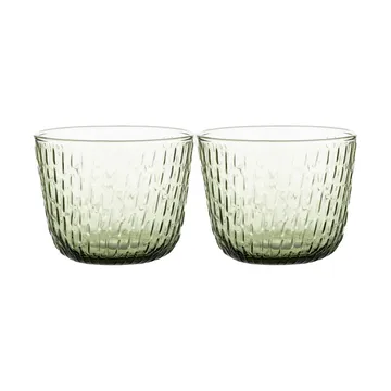 Syksy drinking glass 2 dl 2-pack - Olive - Marimekko