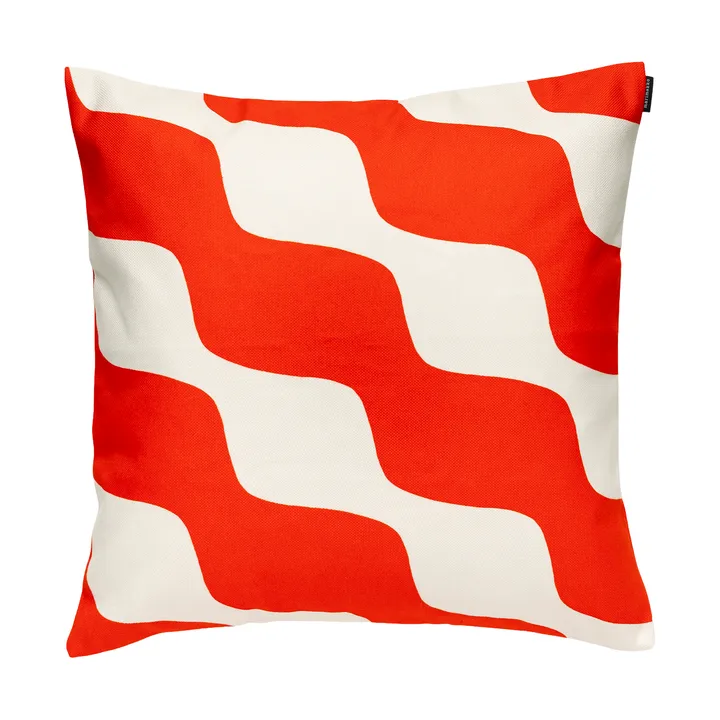Taifuuni cushion cover - Natural white, orange red, 50x50 cm - Marimekko