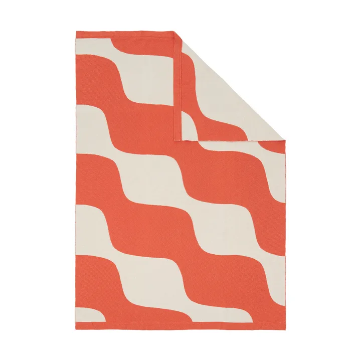 Taifuuni throw - Off white-orange red, 140x180 cm - Marimekko