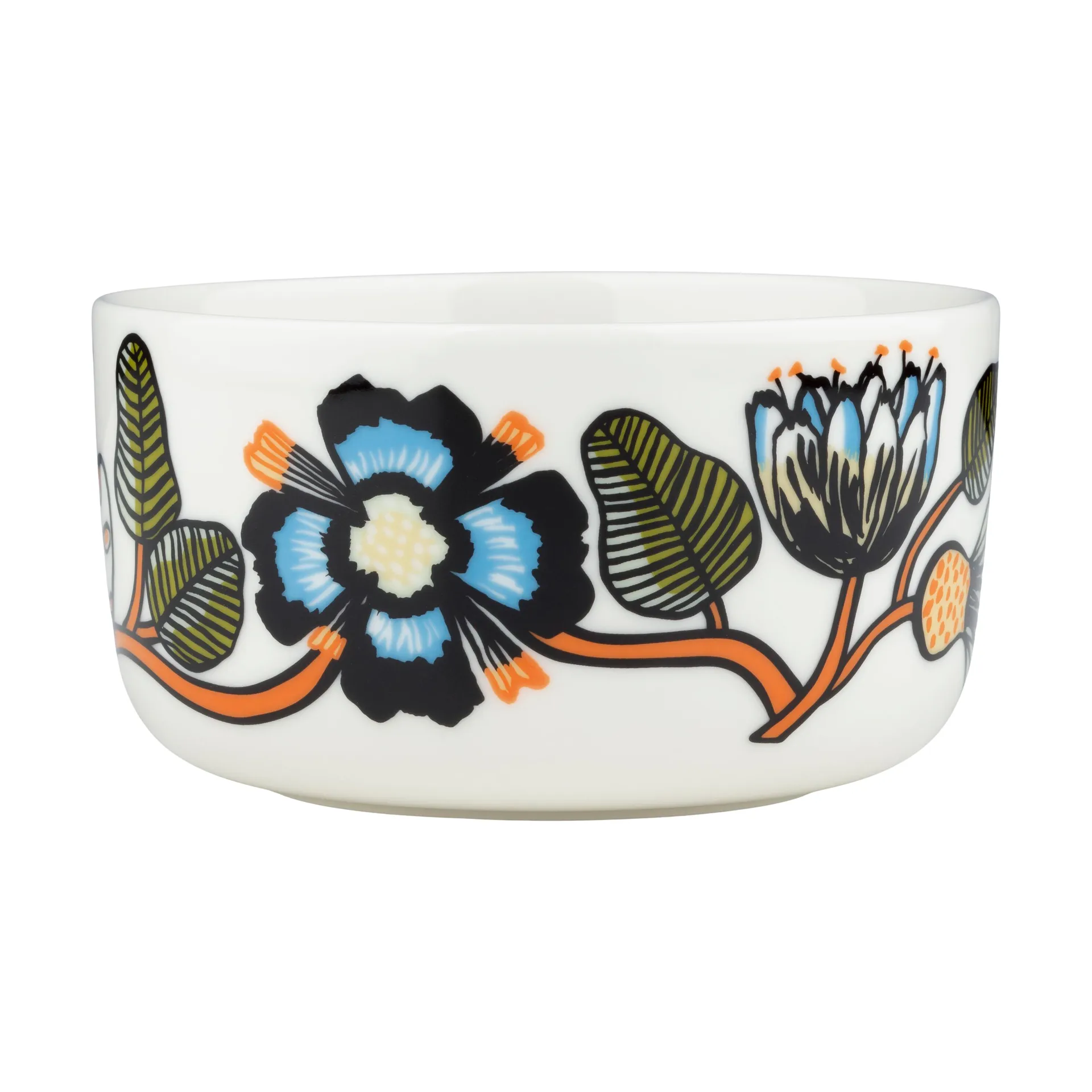 Tiara bowl 5 dl, White-warm orange-green Marimekko