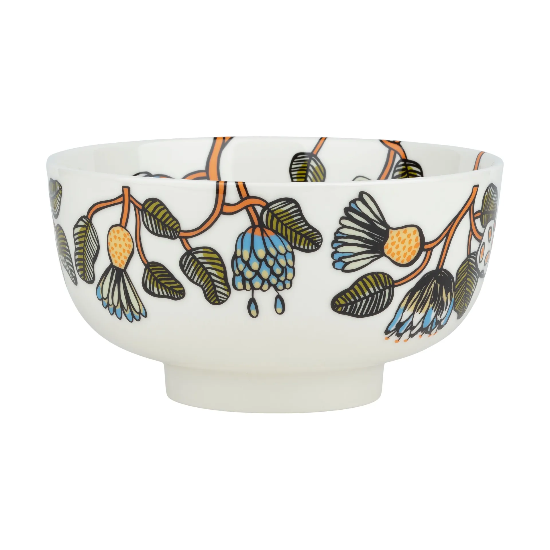Tiara serving bowl 1.5 L, White-warm orange-green Marimekko