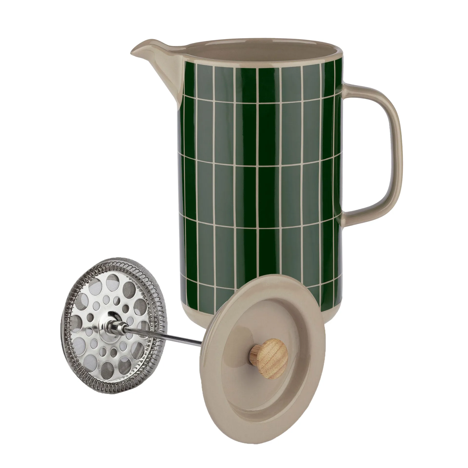 Tiiliskivi coffee press 0.9 l, Terra-dark green Marimekko