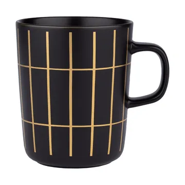 Tiiliskivi metal mug 25 cl - Black-gold - Marimekko