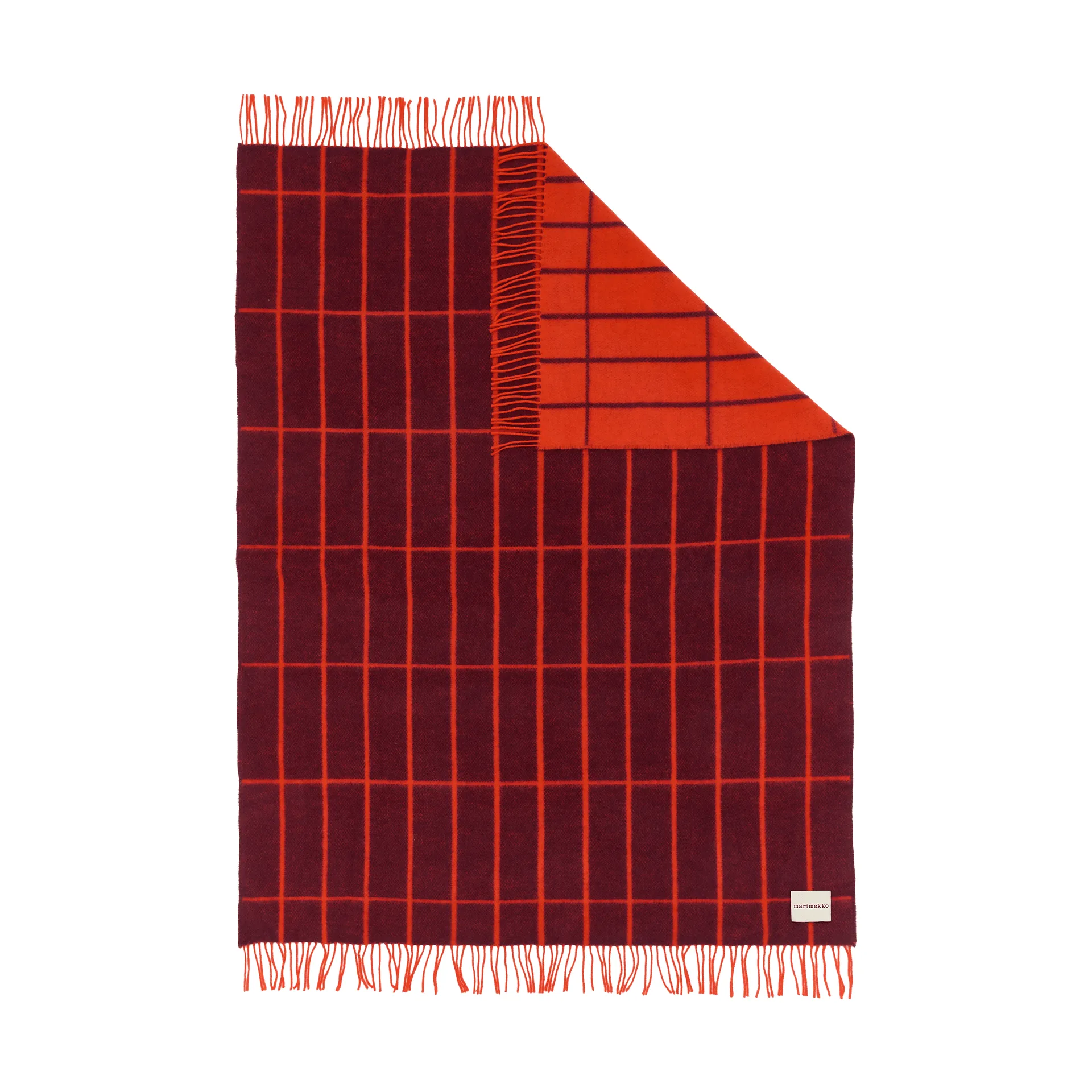 Tiiliskivi throw blanket, Plum-orange red Marimekko