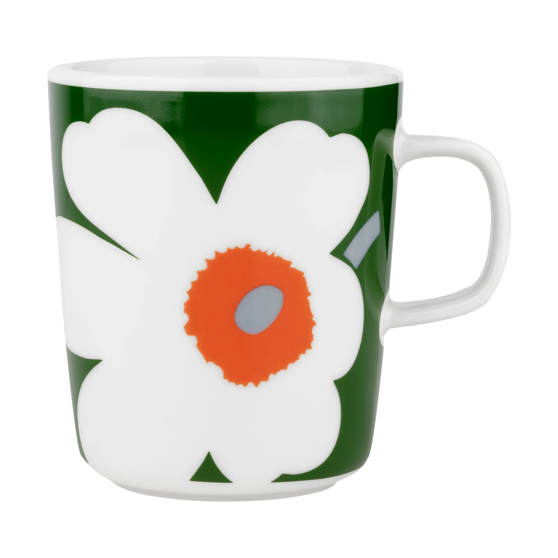 Unikko 60 year anniversary mug 25 cl, White-green-orange Marimekko