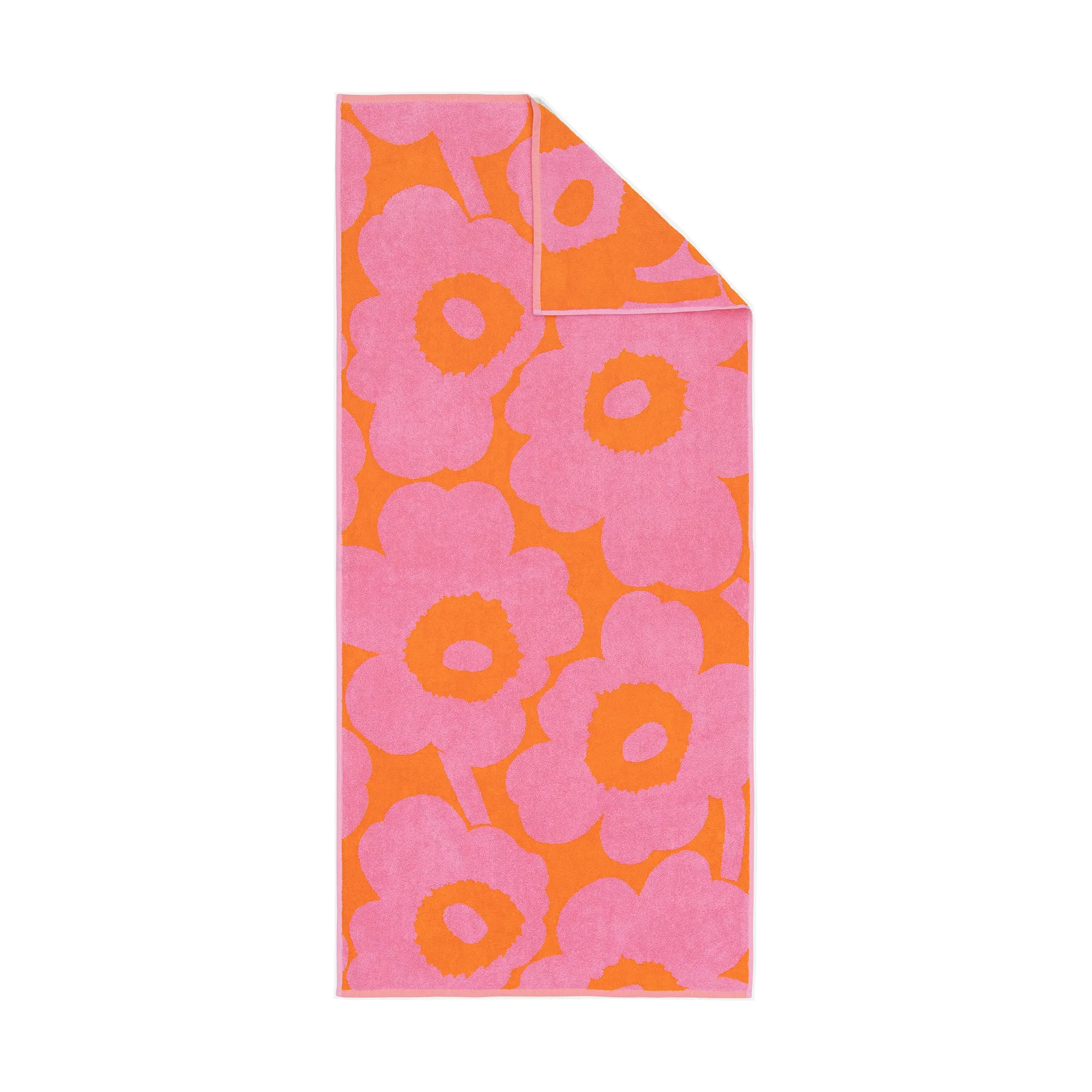 Unikko bath towel 70x150 cm, Orange-pink Marimekko