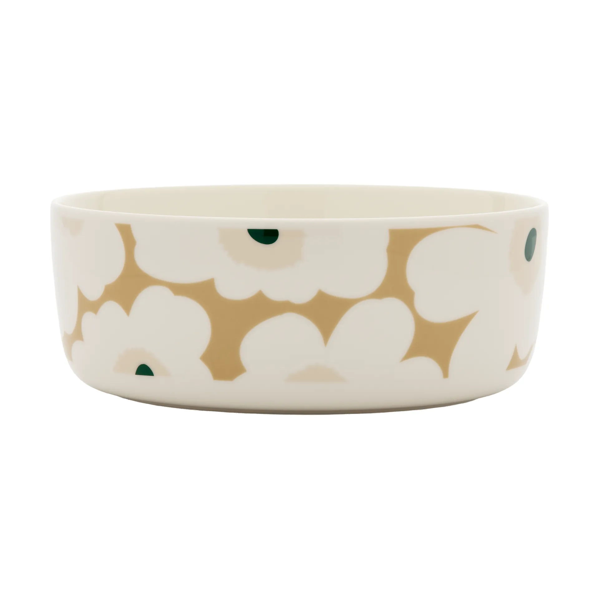 Unikko bowl 1.5 l, White-beige-light sand-dark green Marimekko