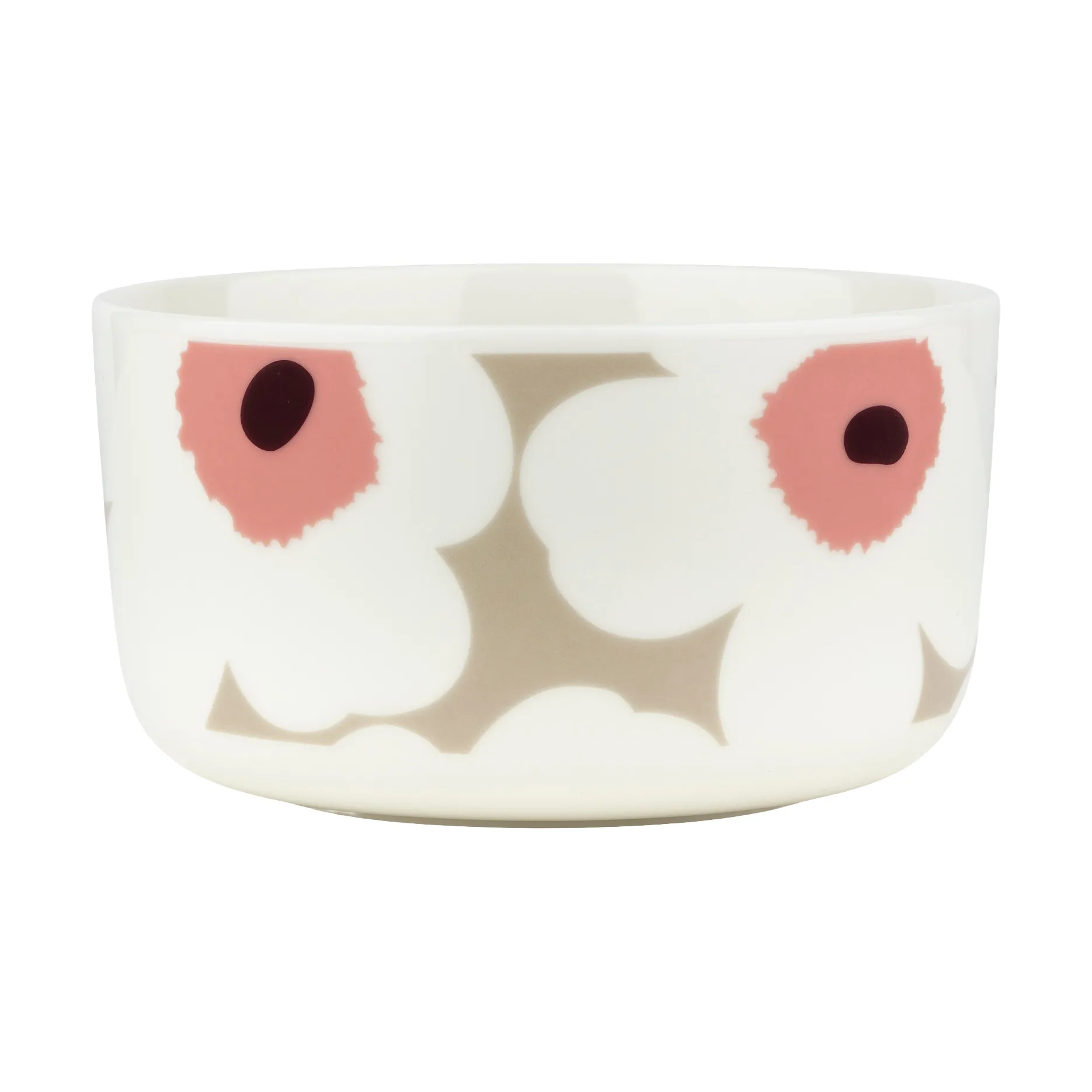 Unikko bowl 5 dl, White-clay-powder-dark wine Marimekko