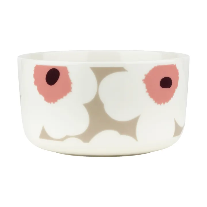 Unikko bowl 5 dl - White-clay-powder-dark wine - Marimekko