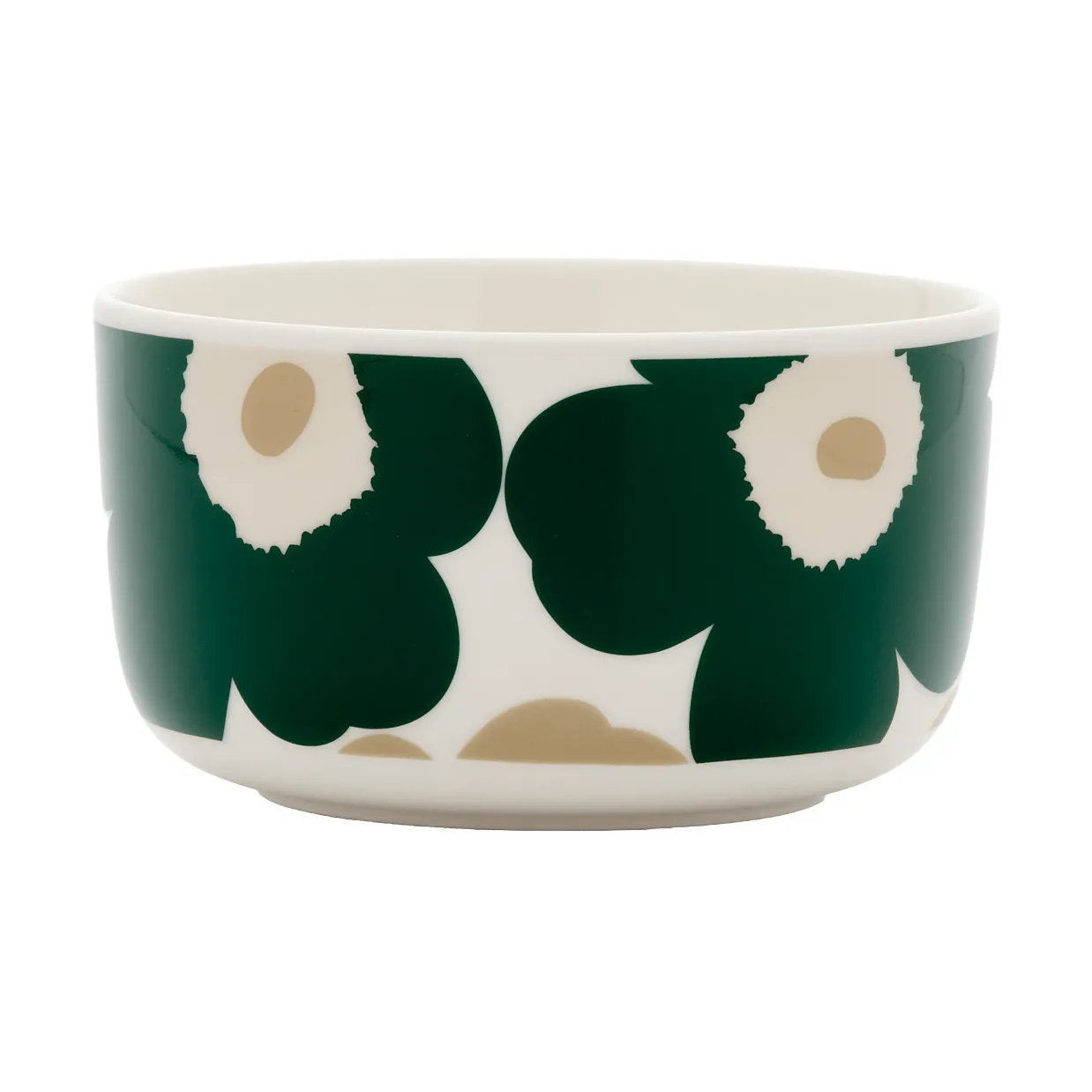 Unikko bowl 5 dl, White-dark green-beige-light sand Marimekko