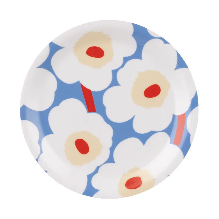 Unikko coasters - Light blue-off white-melon-orange red, Ø11 cm - Marimekko