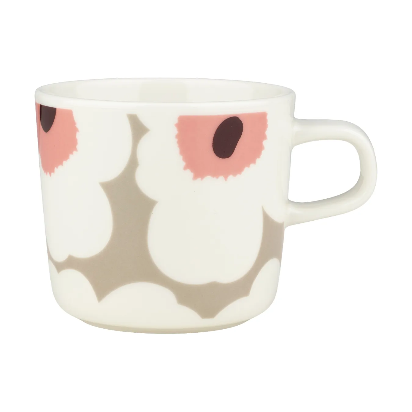 Unikko coffee cup 20 cl, White-clay-powder-dark wine Marimekko